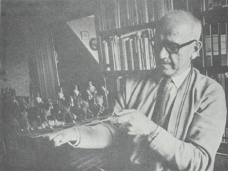 Eriksson with early hand carved wooden miniatures