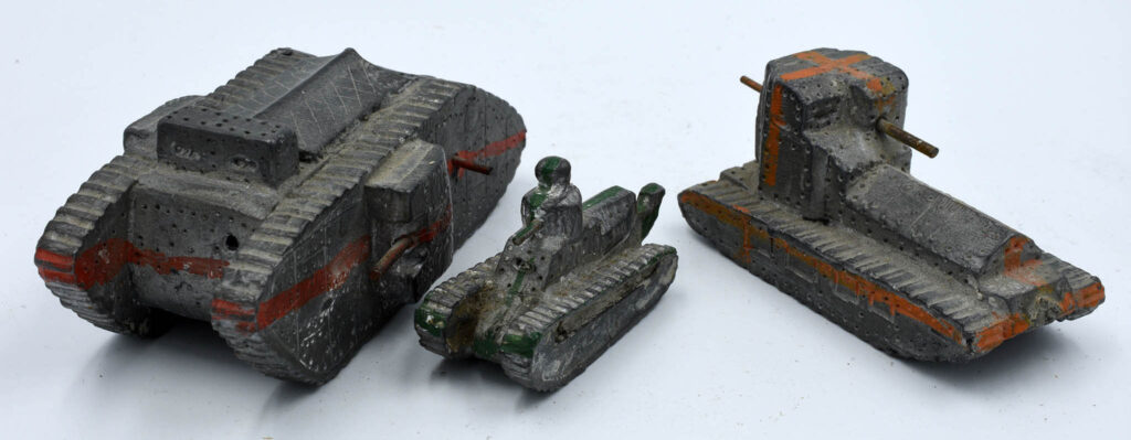 military toy tank battlefield prop